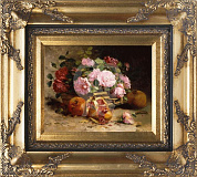 Картина "Розы и гранаты" 20*25см + багет №43